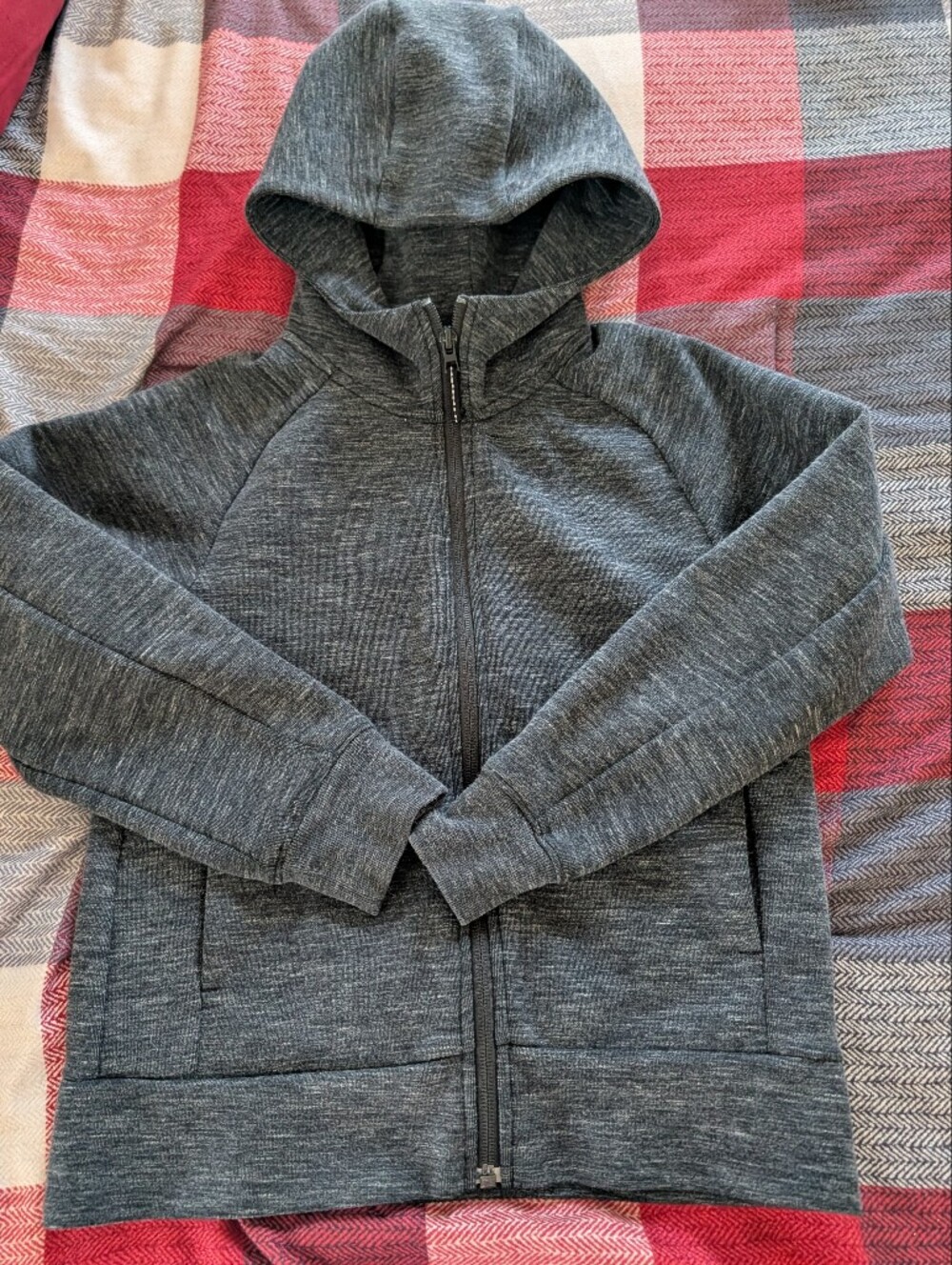 Uniqlo Heather Charcoal Full-Zip Hoodie